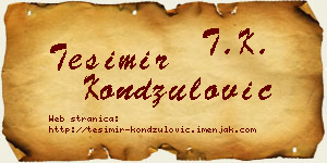 Tešimir Kondžulović vizit kartica